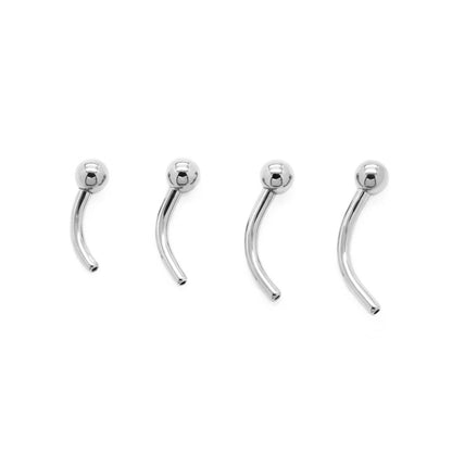 Tilum 18g Titanium Threadless Bent Barbell with 2.5mm Fixed Ball - Price Per 1 - Painful Pleasures