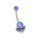 Tilum 14g 7/16” Five Opal Terraced Cluster Titanium Belly Button Ring ~ Pick Opal - Price per 1