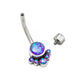 Tilum 14g 7/16” Five Opal Terraced Cluster Titanium Belly Button Ring ~ Pick Opal - Price per 1