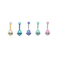 Tilum 14g 7/16” Five Opal Terraced Cluster Titanium Belly Button Ring ~ Pick Opal - Price per 1