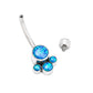Tilum 14g 7/16” Three Opal Terraced Cluster Titanium Belly Button Ring