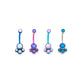 Tilum 14g 7/16” Three Opal Terraced Cluster Titanium Belly Button Ring