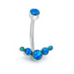 Tilum 14g 7/16” Crescent Opal Cluster Titanium Belly Button Ring