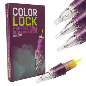 Color Lock Cartridge Tattoo Needles — Diamond Tip — Box of 10 - Painful Pleasures