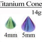 14g-12g Externally Threaded Titanium Cone — Price Per 1