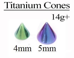 14g-12g Externally Threaded Titanium Cone — Price Per 1
