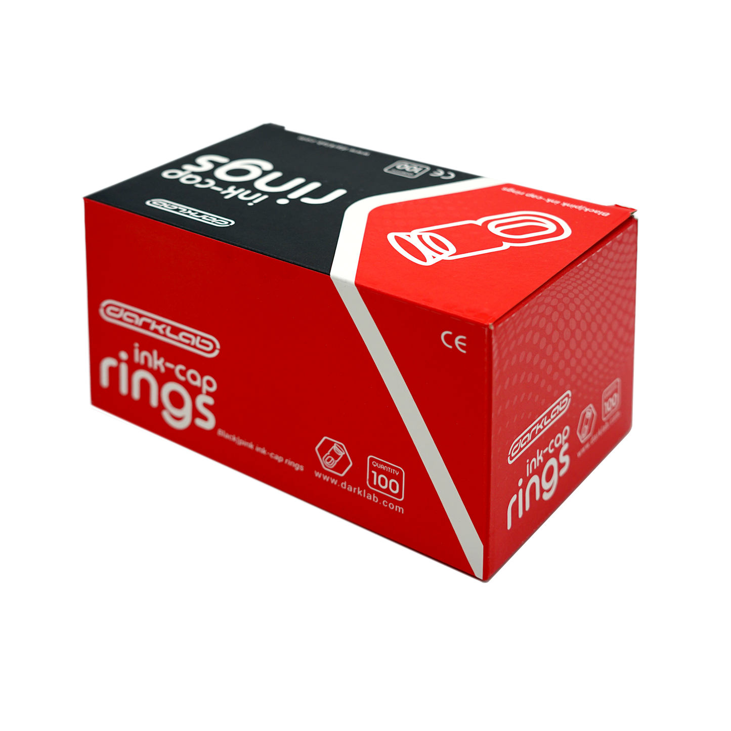 Ink Cap Rings 100pcs 50 Black/50 pink - Microbeau International