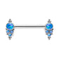 Tilum 14g 5/8” Opal and Bead Clusters Titanium Nipple Barbell — Price Per 1