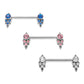 Tilum 14g 5/8” Jewel and Bead Clusters Titanium Nipple Barbell — Price Per 1