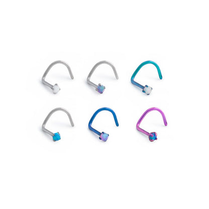 Tilum 20g Titanium Opal Nose Screw - Painful Pleasures