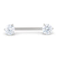 Tilum 14g ~9/16” Prong-Set Jewel Threadless Titanium Nipple Barbell — Price Per 1