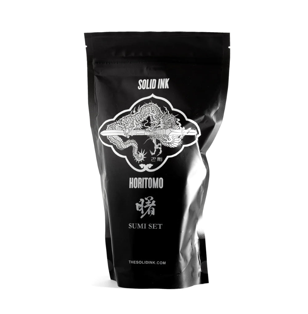 Horitomo 4 Bottle Sumi Set — Solid Ink — 4oz Bottles
