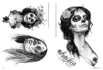 3NTINI Skulls Tattoo Flash Design Black Grey & Color Art Sketch Book 64  Pages