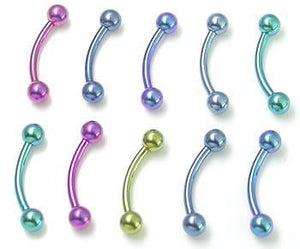 16g Externally Threaded Titanium Bent Barbell w/ Balls — Price Per 1 - Painful Pleasures