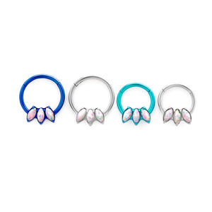 16g Marquis White Opal Fan Titanium Clicker — Price Per 1 - Painful Pleasures
