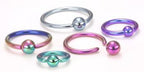 Tilum 14g Titanium Captive Bead Ring with Titanium Ball - 18 Color Choices - Painful Pleasures