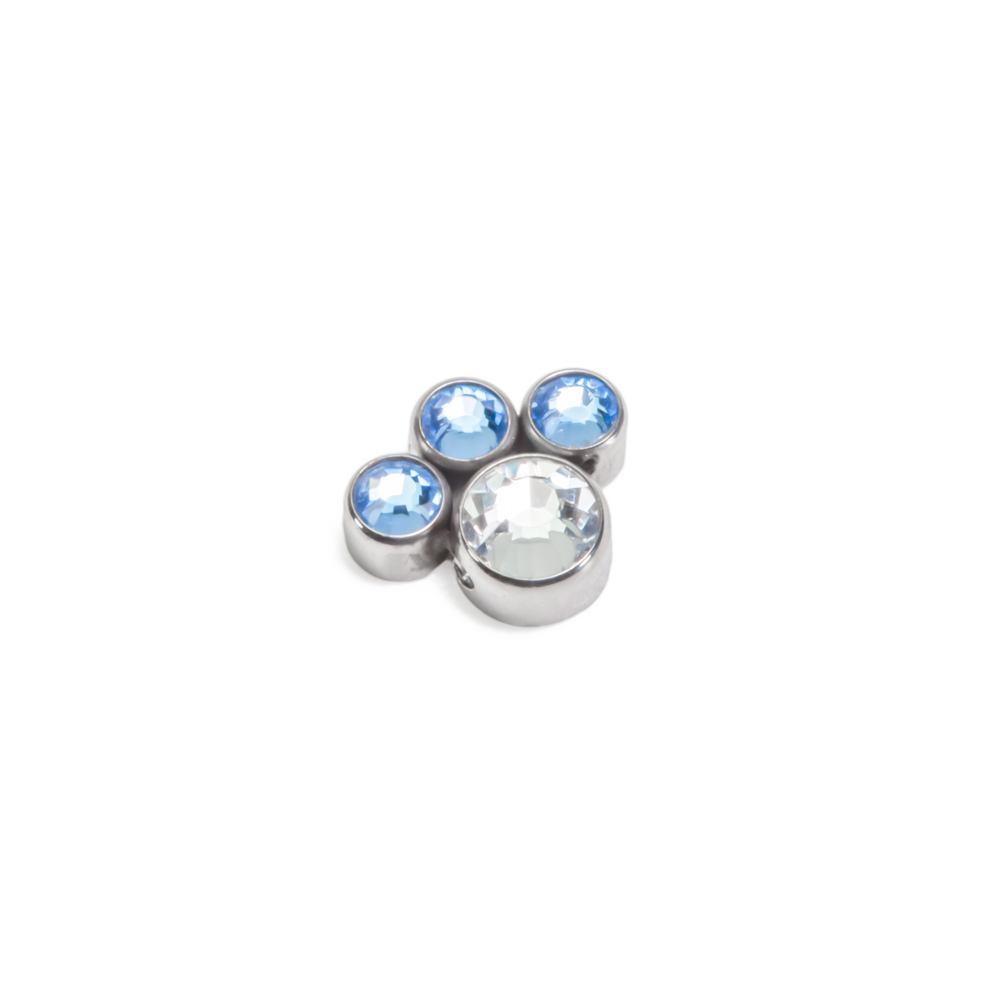 Tilum Jewel Paw Print Cluster Top with 4mm Crystal - Price Per 1