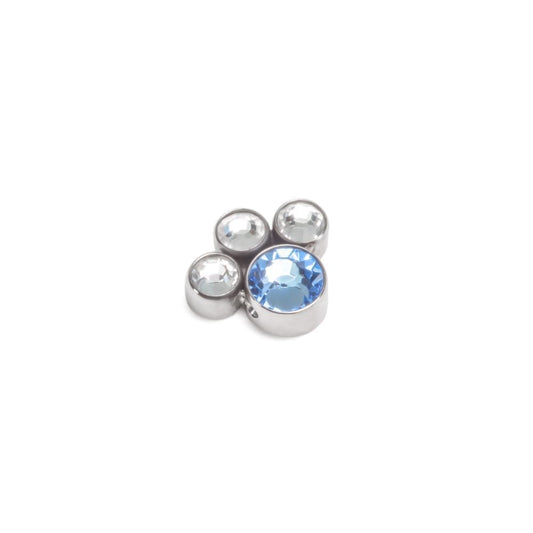 Tilum Paw Print Cluster Captive Bead - Choose 4mm Jewel - Price Per 1