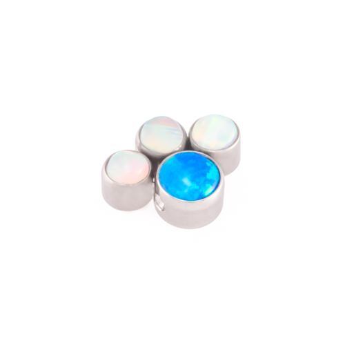Tilum Paw Print Cluster Captive Bead - Choose 4mm Opal - Price Per 1