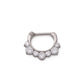 16g Steel Septum Clicker with Seven Colored Crystals — Price Per 1