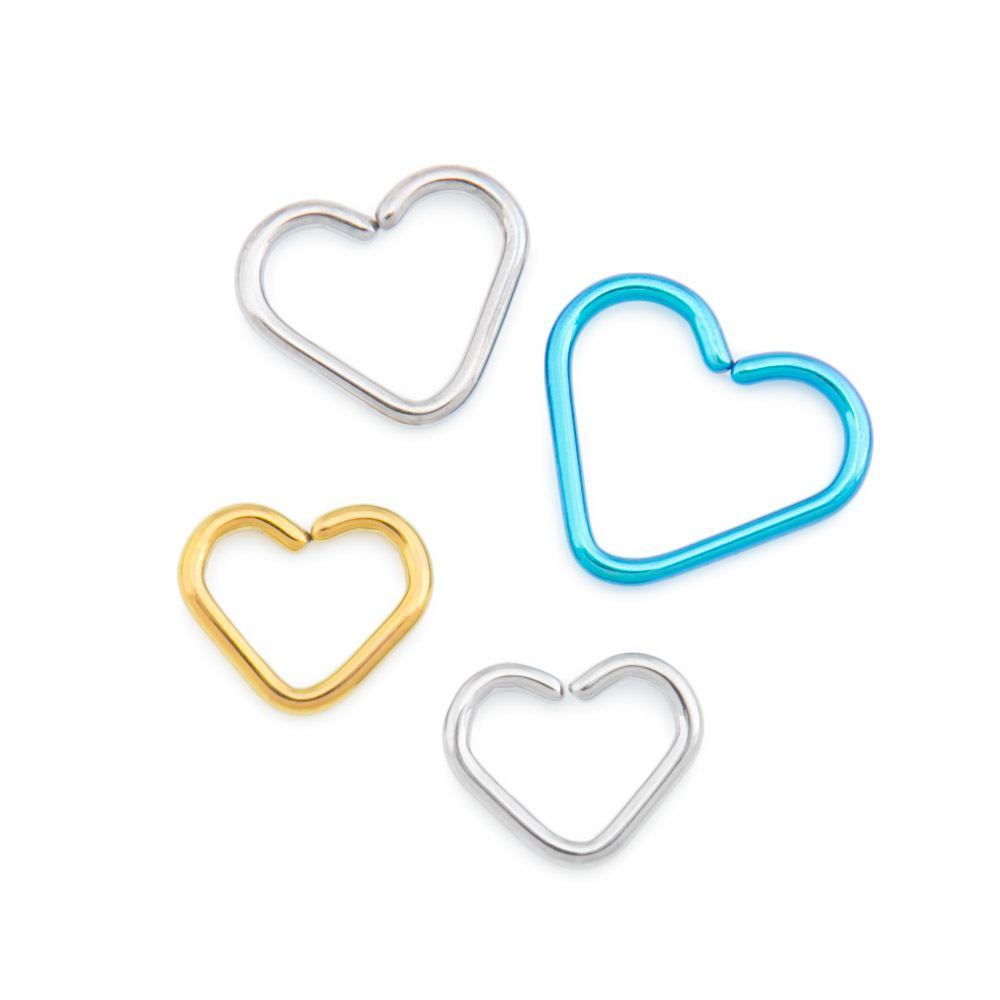 16g Niobium Bendable Heart for Ear Piercings — Three Size Options