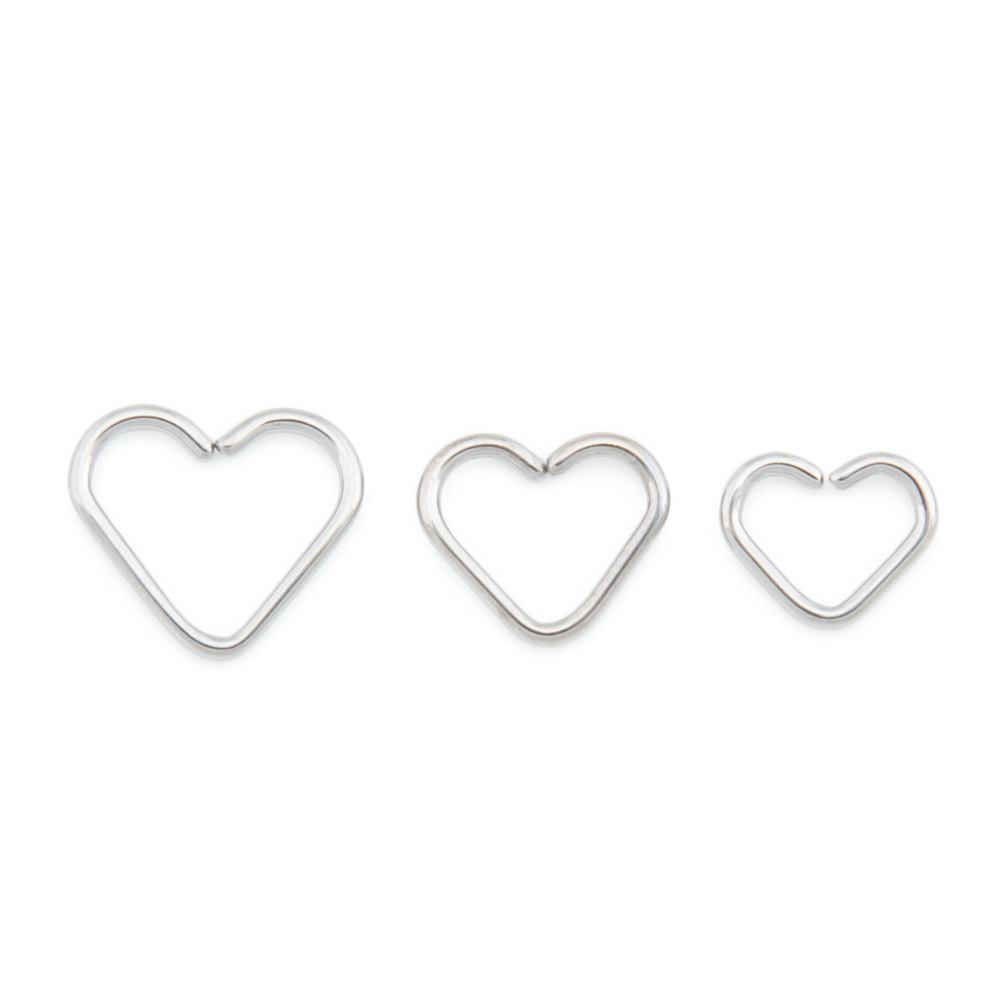 16g Niobium Bendable Heart for Ear Piercings — Three Size Options