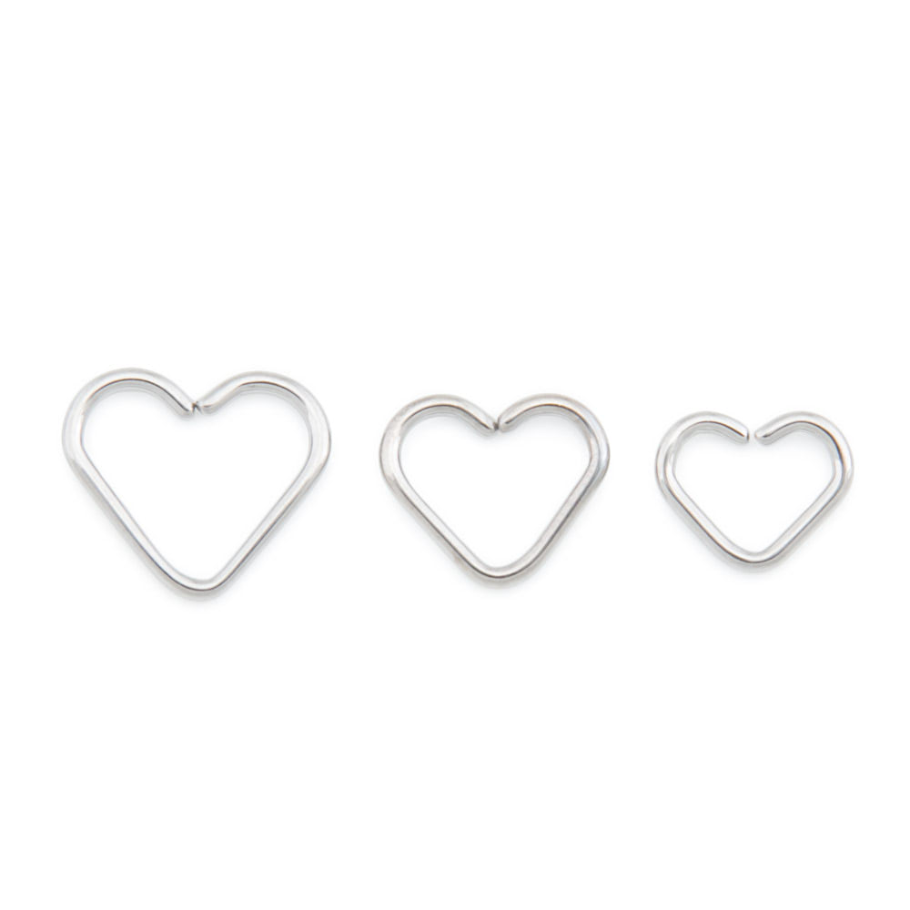 18g Niobium Bendable Heart for Ear Piercings — Three Size Options
