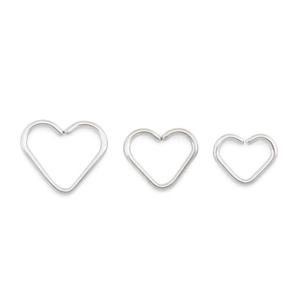 18g Niobium Bendable Heart for Ear Piercings — Three Size Options - Painful Pleasures