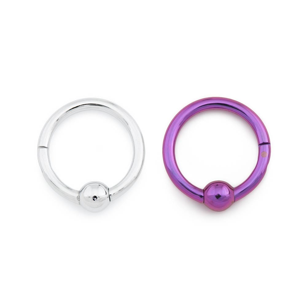 14g Titanium Captive Bead Hinged Clicker Ring — Price Per 1 | Painful ...