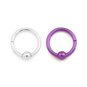 Tilum 14g Titanium Captive Bead Hinged Clicker Ring - Price Per 1 - Painful Pleasures