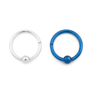 Tilum 16g Titanium Captive Bead Hinged Clicker Ring - Price Per 1 - Painful Pleasures