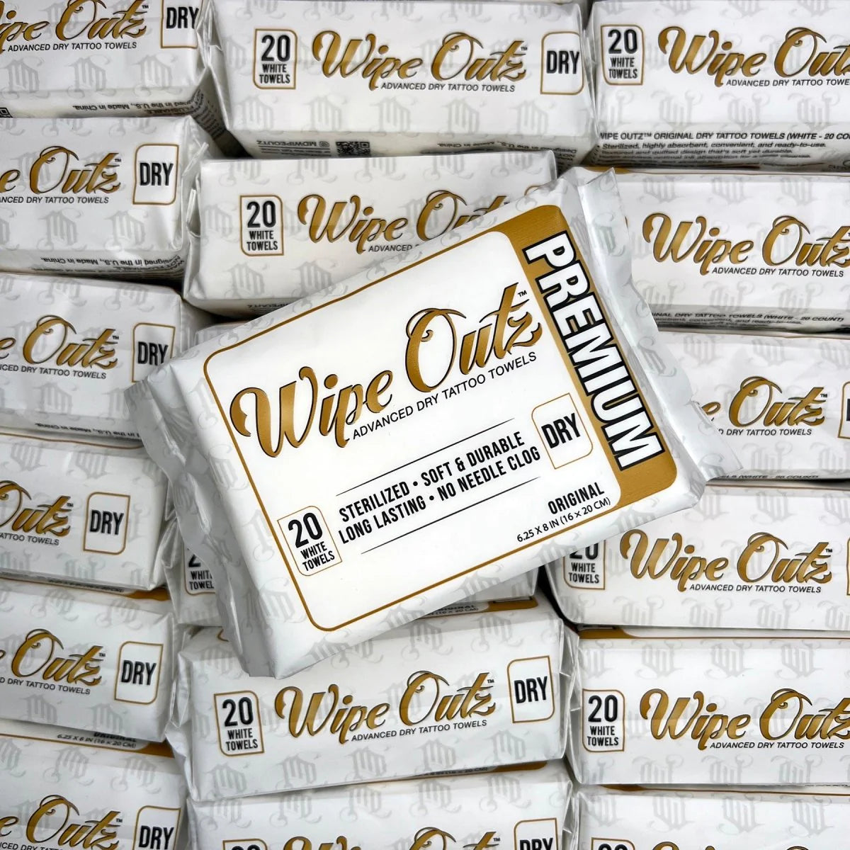 Wipe Outz Premium Dry White Tattoo Towels