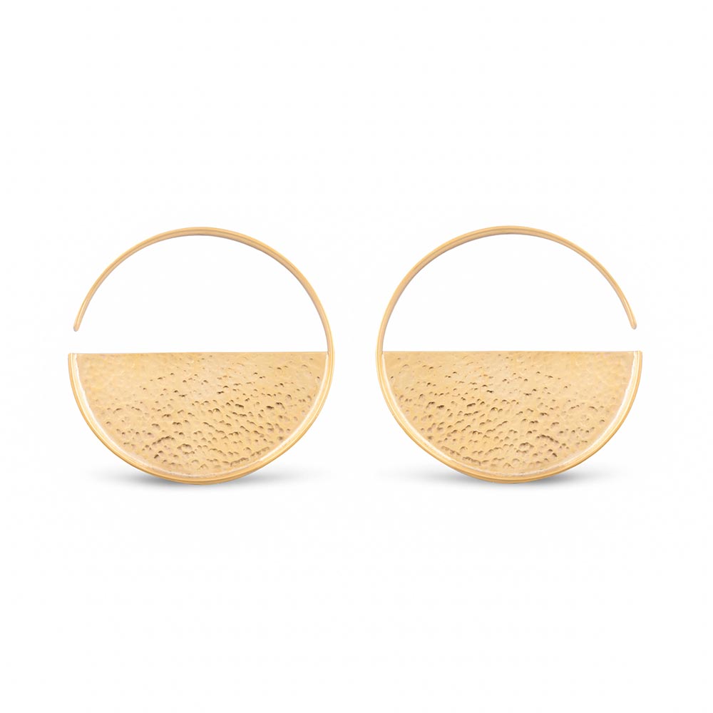6g Hammered Disc Brass Earrings as a Pair