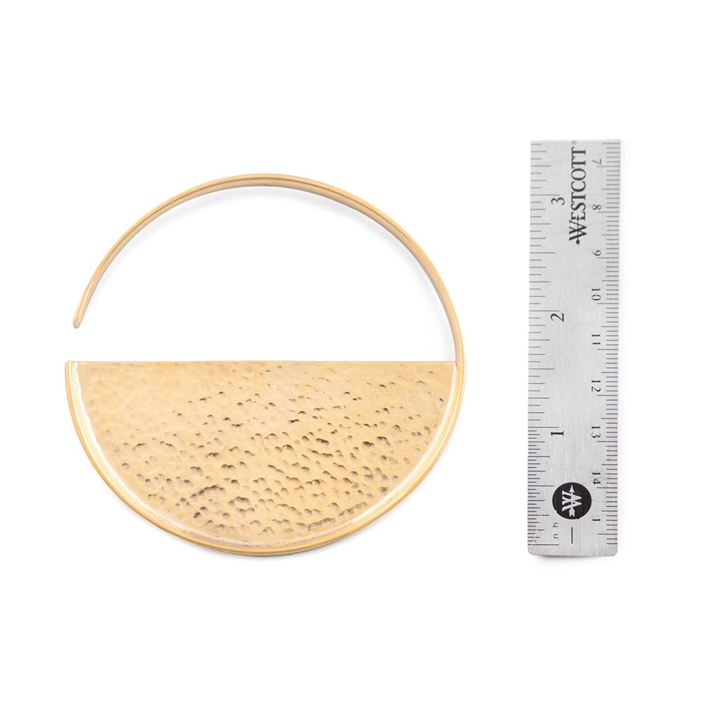 6g Hammered Disc Brass Earrings Measurements