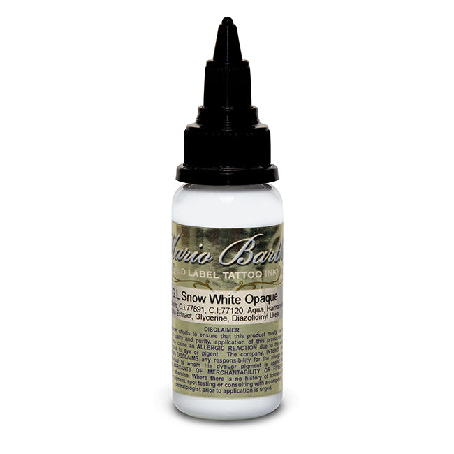 Snow White Opaque Mario Barth Gold Label — Intenze Tattoo Ink — 1oz Bottle