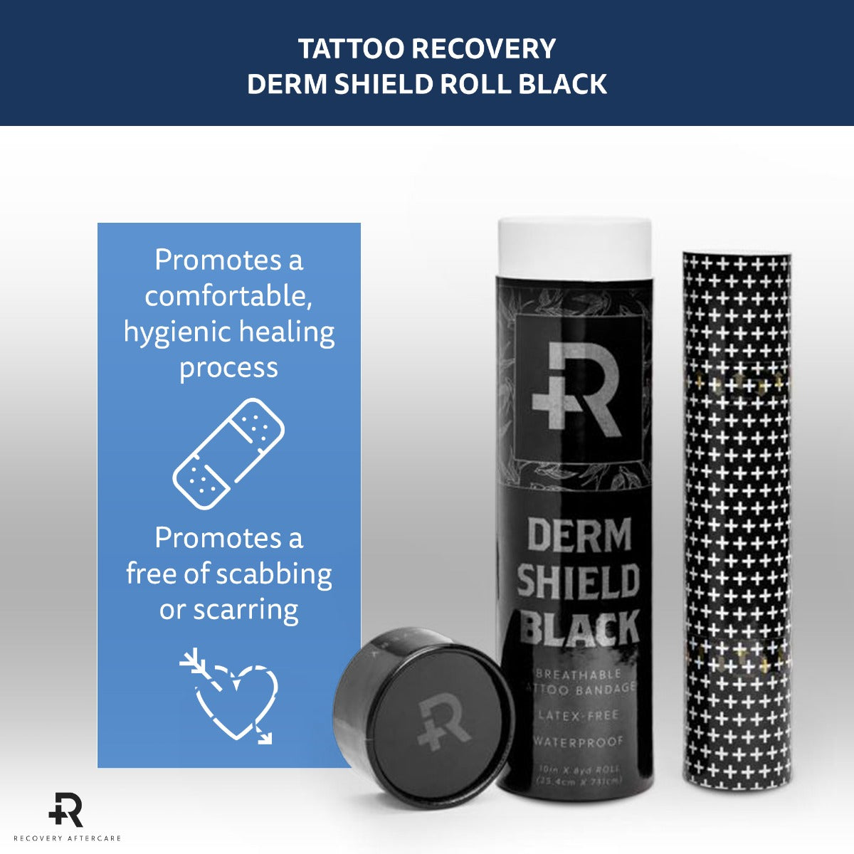 Recovery Derm Shield — 10" x 8 Yard Roll — Black