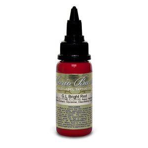Bright Red Mario Barth Gold Label — Intenze Tattoo Ink — 1oz Bottle - Painful Pleasures