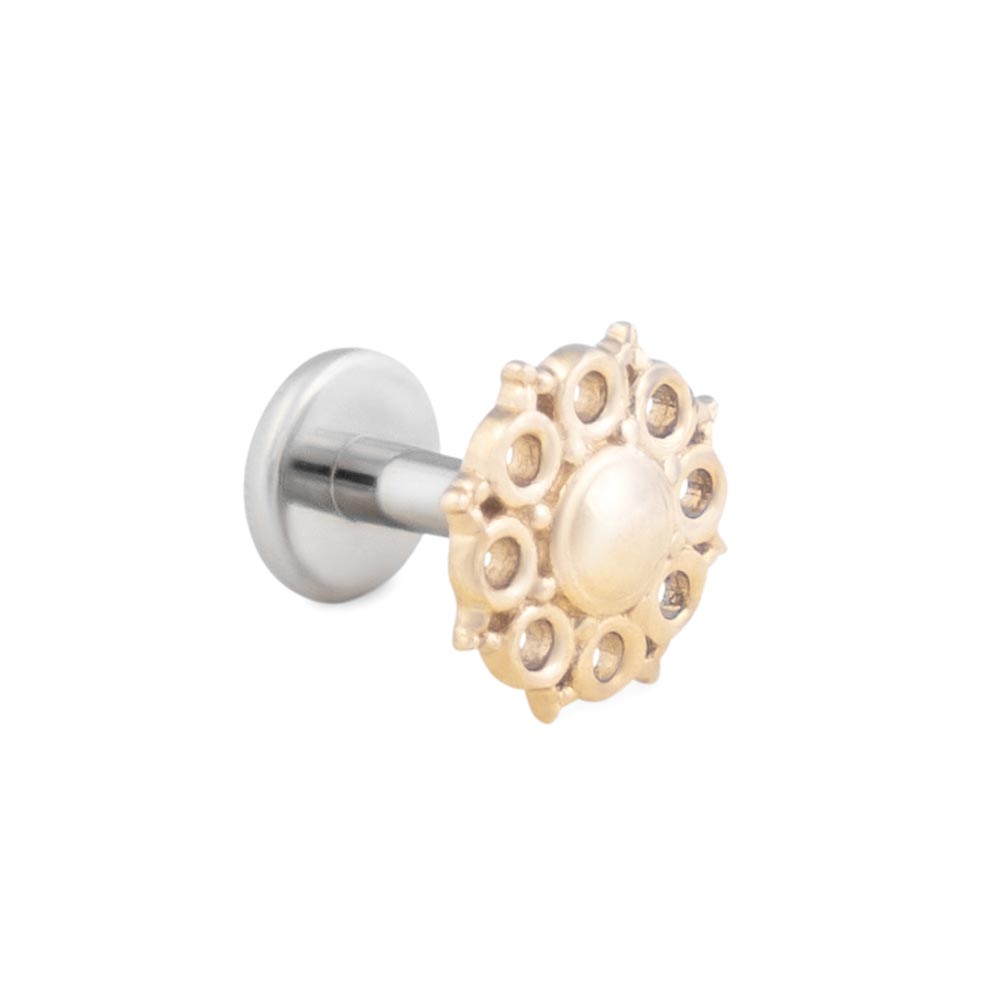 14g–12g Internally Threaded Adenium Yellow Gold Top — Price Per 1 (threading)