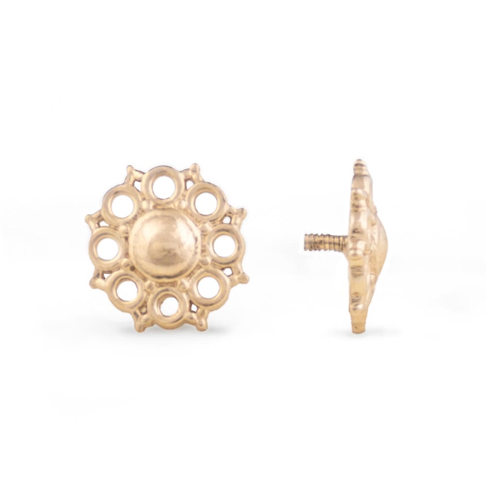 Tilum 18g-16g Internally Threaded Adenium Yellow Gold Top - Price Per 1