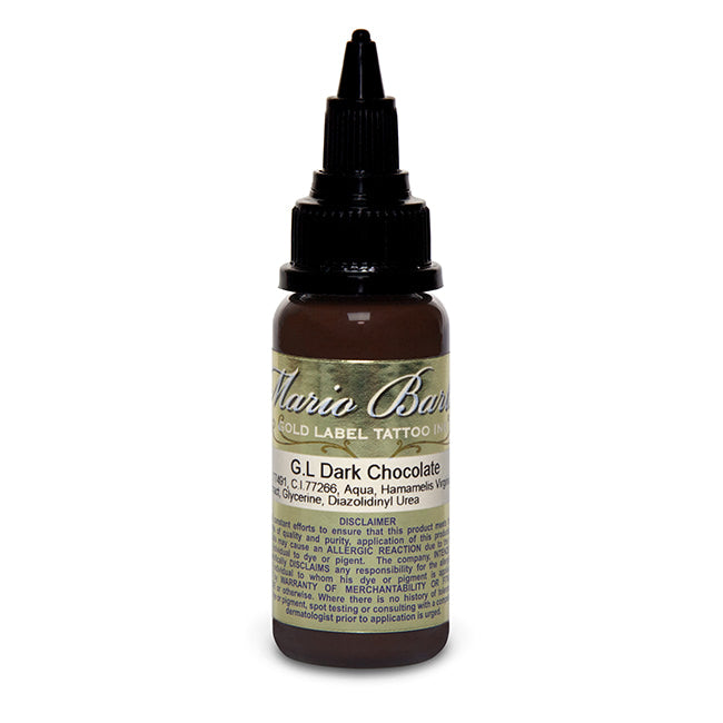 Dark Chocolate Mario Barth Gold Label — Intenze Tattoo Ink — 1oz Bottle
