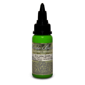 Lime Green Mario Barth Gold Label — Intenze Tattoo Ink — 1oz Bottle - Painful Pleasures