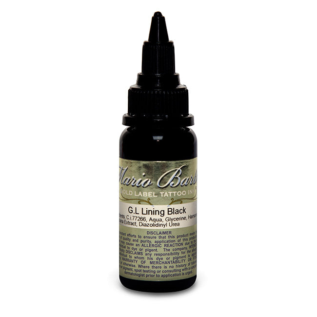 Lining Black Mario Barth Gold Label — Intenze Tattoo Ink — 1oz Bottle