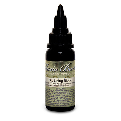 Lining Black Mario Barth Gold Label — Intenze Tattoo Ink — 1oz Bottle - Painful Pleasures
