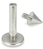 14g Internal Steel Cone Labret — Price Per 1 - Painful Pleasures