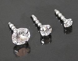 14kt White Gold BioPlastic Prong Setting CZ in 1.5mm, 2.0mm or 3.0mm - addon