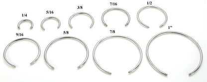 16g Externally Threaded Stainless Steel Circular Barbell Shaft - Painful Pleasures