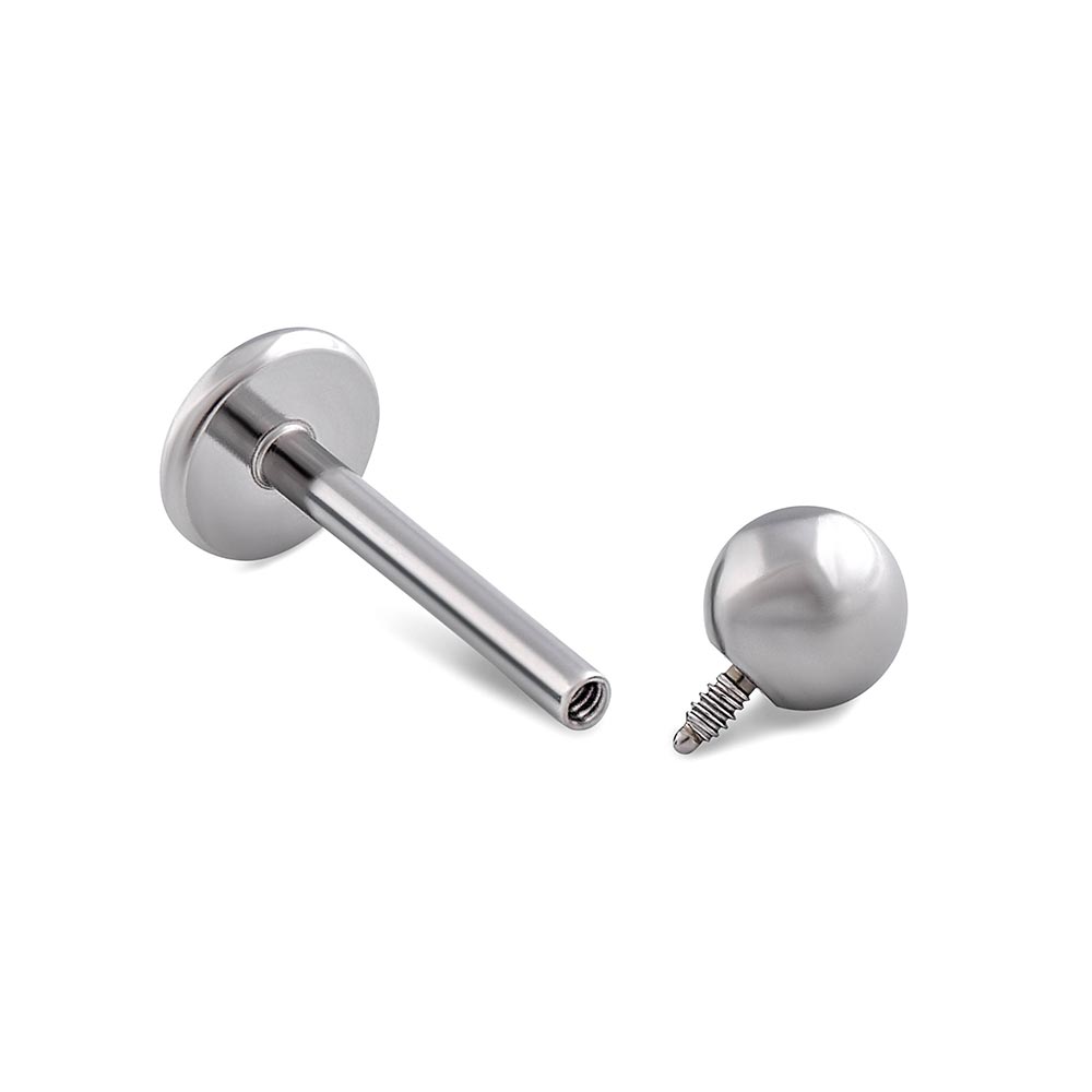 Titanium Body Jewelry 1.2mm Thickness Internally Threaded Labret Without  Ball - China Titanium Labret and Body Piercing Jewelry price