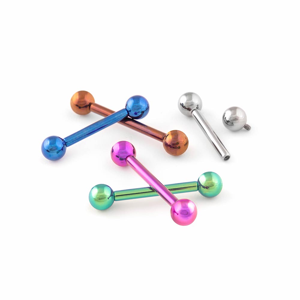 12g Internal Titanium Straight Barbell — Detached End Ball