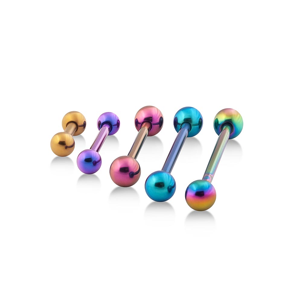 Color Barbell 14g Titanium Straight Barbell — Price Per 1 | PainfulPleasures