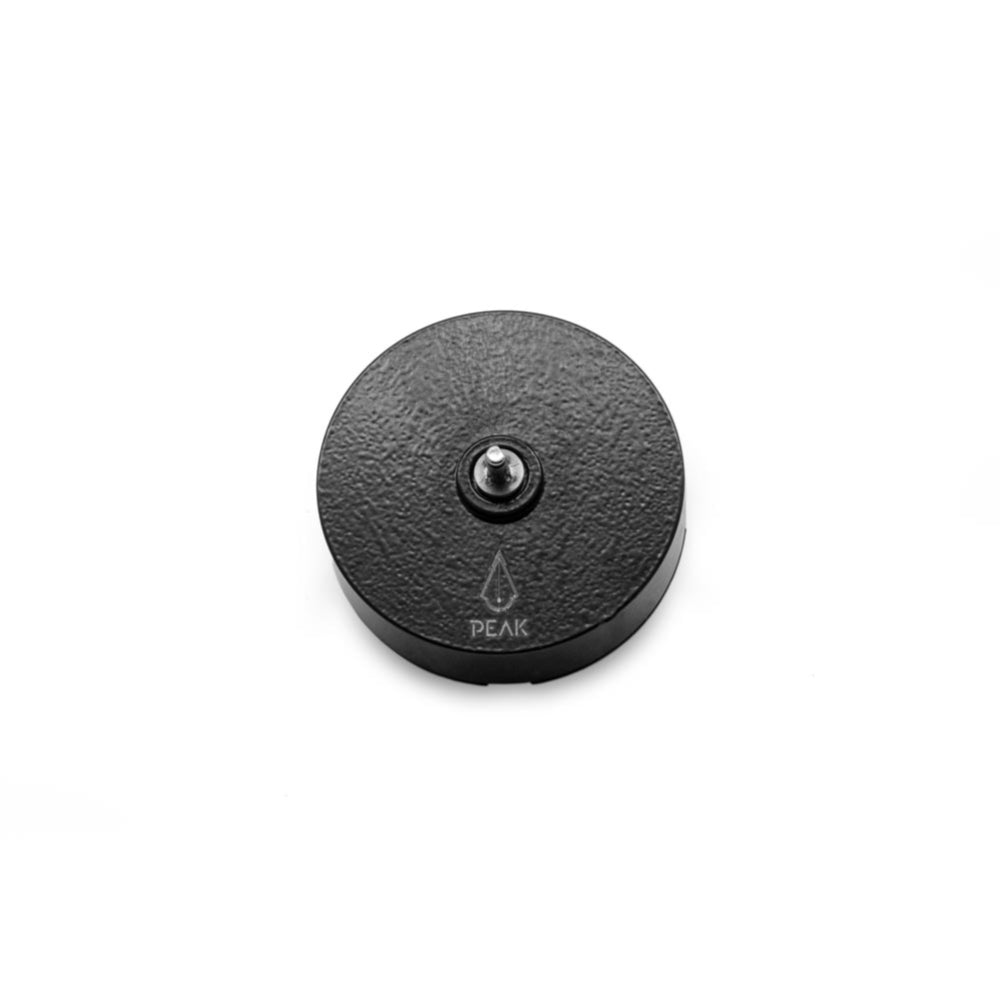 one front-facing with engraved logo and the other in side profile view